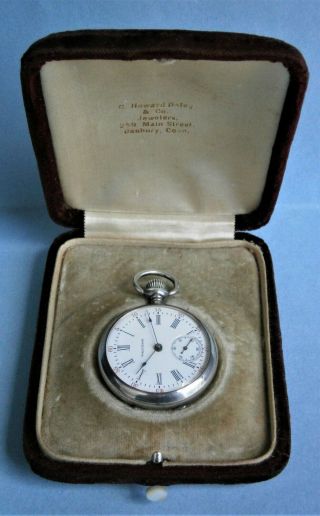 Antique Waltham Open Face Pocket Watch In Sterling Silver Case C.  1912