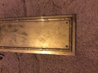 Large Old Solid brass door Finger Plate Push / Shop / Bar / Pub / house 11” X 3” 3