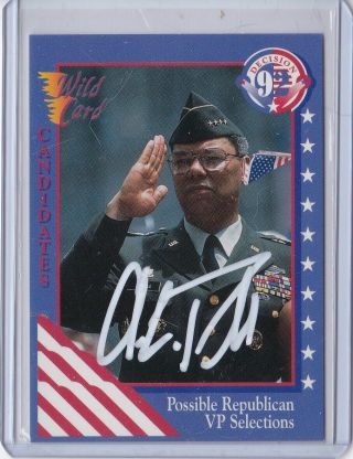 Gen Colin Powell Signed 1992 Wild Card 52 Trading Card Military