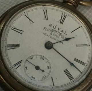 Vintage Art Deco Ingersoll & Bro.  Royal Pocket Watch Runs
