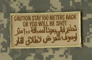 Afg - Pak Talizombie© Whacker War Trophy Velcro Patch: Stay Back 100 M Or Be Shot