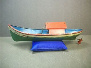 Vintage 1930s Chein Litho Tin Windup Boat " Edna " 10 " Paint
