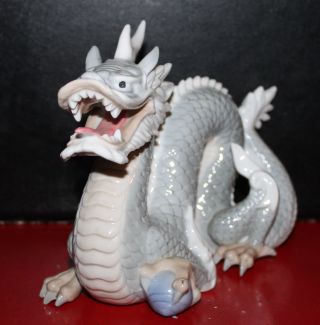 An 21 cm Chinese 4 - Claws Polychrome Dragon,  Shiwan Pottery of Bu Dai Monk 4