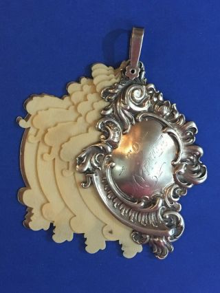 Antique Circa 1897 William Kerr Sterling Silver Dance Cards Chatelaine Pendant