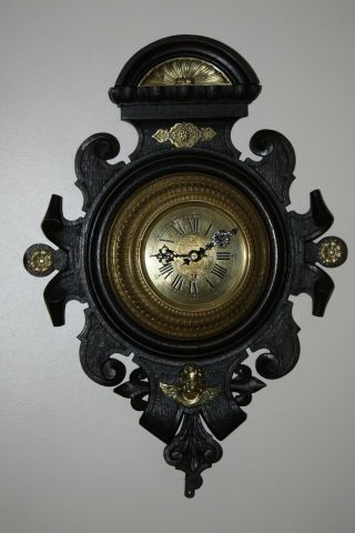 Fjc Von Gustav Becker Germany Clock C/1895 Totally Restored - Ebony Wood -