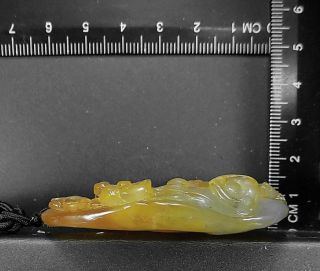 100 Natural Hand - carved Chinese Jade Pendant jadeite Necklace dragon&Ruyi 245e 7