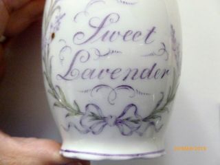 Vintage Sweet Lavender Porcelain Jar W/ Lid Potpourri From Prussia 1