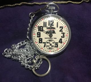 VINTAGE MAN ' S POCKET WATCH/SATELLITE - RAILROAD POCKET WATCH/ELECTRONICALLY TIMED 2