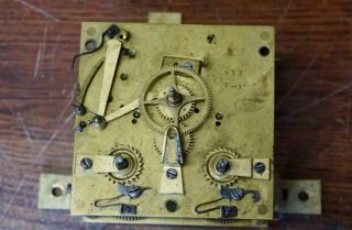 ANTIQUE FRENCH SQUARE WALL CLOCK MOVEMENT.  VERY COMPLETE 2