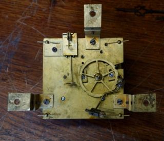 ANTIQUE FRENCH SQUARE WALL CLOCK MOVEMENT.  VERY COMPLETE 3