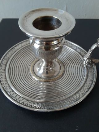 19th Century French Silver - plate Candlestick/Chamberstick 2