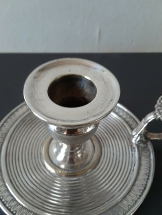 19th Century French Silver - plate Candlestick/Chamberstick 4