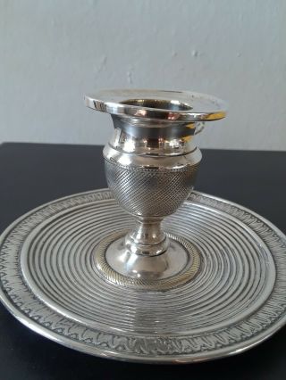 19th Century French Silver - plate Candlestick/Chamberstick 8