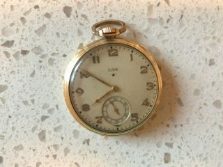 Elgin Pocket Watch,  12s,  15j,  10k Gold Filled Keystone Case,  Vintage 1937