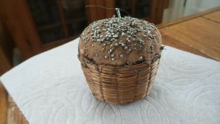 Antique Sweetgrass Basket Pin Cushion
