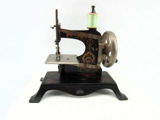 Vintage German Casige Toy Sewing Machine W/wonderful Graphics