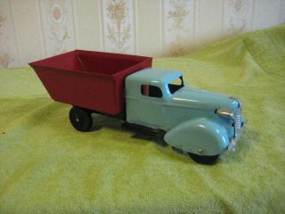 WYANDOTTE 343 DUMP TRUCK RESTORED 11 1/4” PRESSED STEEL 2