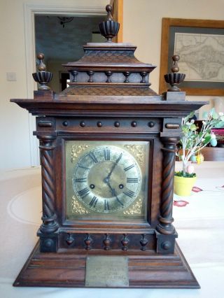 Antique Mantle Clock Large Made By H.  A.  C.  14 Day Strike Early 1900 