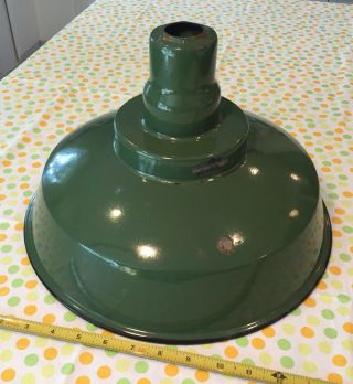Vintage Green 14 " Industrial Porcelain Enamel Barn Light Fixture Shade