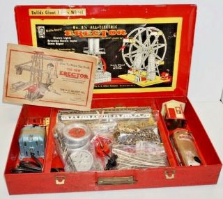 Vintage A.  C.  Gilbert Erector Set No.  8 1/2 Electric Set Ferris Wheel & More