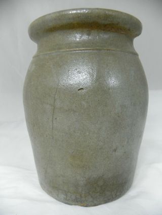 Antique Blue Decorated Stoneware Crock Greensboro,  Pa? Missing Large Chip 3