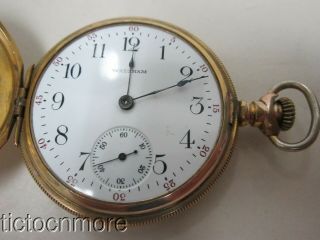 Antique Waltham Pocket Watch 16s 7j Gf Hunter Case No Crystal Not