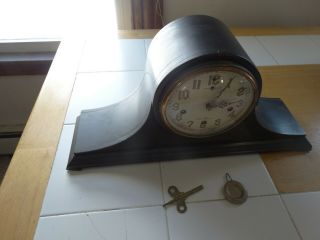 Antique 1920 ' s Haven 8 Day Mantel Clock 1/4 Hour Westminster Chime Runs Well 2