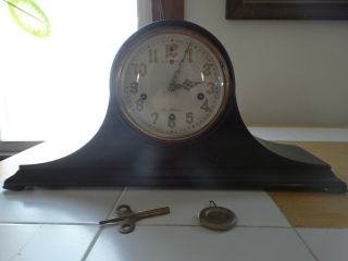 Antique 1920 ' s Haven 8 Day Mantel Clock 1/4 Hour Westminster Chime Runs Well 3