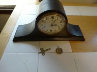 Antique 1920 ' s Haven 8 Day Mantel Clock 1/4 Hour Westminster Chime Runs Well 4