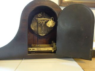 Antique 1920 ' s Haven 8 Day Mantel Clock 1/4 Hour Westminster Chime Runs Well 8