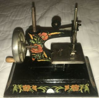 1900s Antique Mini Toy Sewing Machine Rare Made In Germany " British Zone "