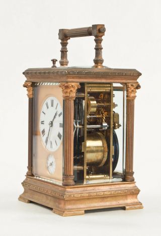 Large French Petite Sonnerie repeating carriage clock @ 1890 2