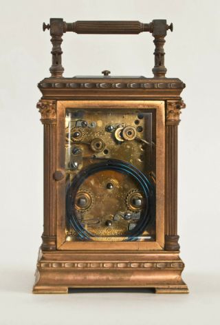 Large French Petite Sonnerie repeating carriage clock @ 1890 7