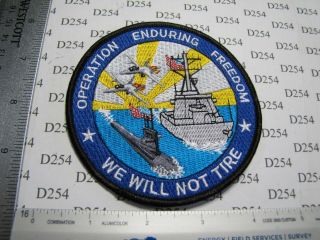 Navy Usn Squadron Patch Operation Enduring Freedom Souvenir We Will Not Tire