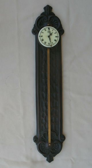 Vintage German Anno 1750 Hand Carved Wood Saw Tooth Gravity Wall Clock - Germany