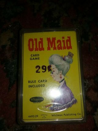 Vintage 1960s Whitman Old Maid Card Game No.  4492:29 Complete W/ Rules In Case