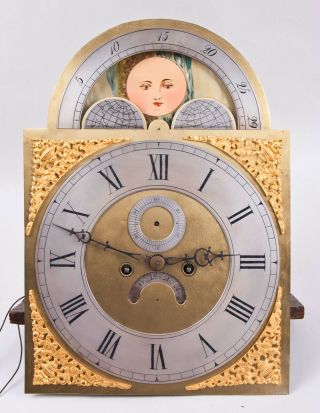 American 8 Day Grandfather Clock Brass Moon Dial Movement @ 1810 Project