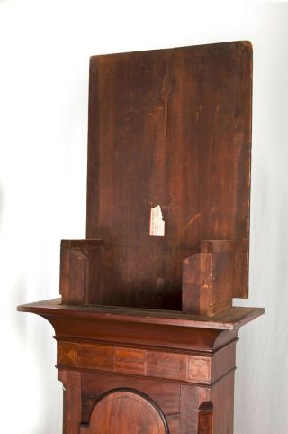 American inlaid flame mahogany grandfather clock case only @ 1810 10