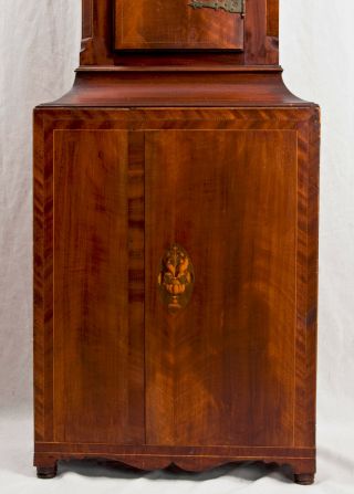 American inlaid flame mahogany grandfather clock case only @ 1810 3
