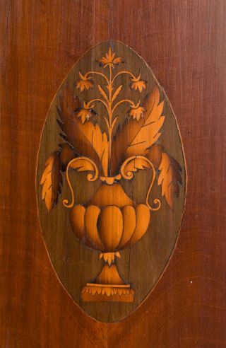 American inlaid flame mahogany grandfather clock case only @ 1810 4