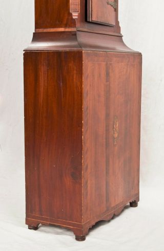 American inlaid flame mahogany grandfather clock case only @ 1810 6