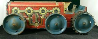 Marx Toy Tin Wind Up 6 - Wheel Tractor - Vintage