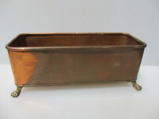 Vintage Copper Trough Tub Planter Plant Pot Antique Old Urn Jardiniere Brass