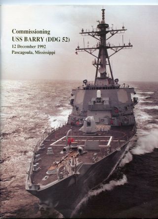 Uss Barry Ddg 52 Commissioning Navy Ceremony Program