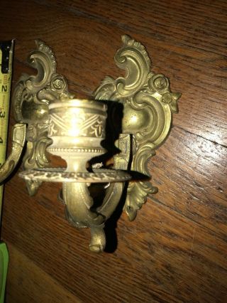 Antique Wall Hanging bronze brass Candle Holders/Sconces Early 1900s 5