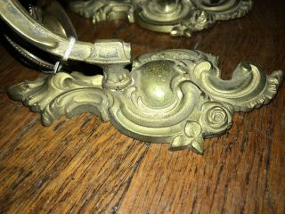 Antique Wall Hanging bronze brass Candle Holders/Sconces Early 1900s 6