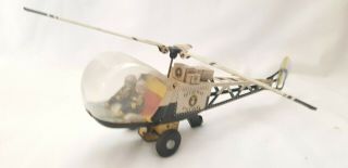 Vintage 1950 ' s Tin Toy HELICOPTER Highway Patrol Friction Japan 4