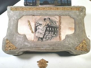 Victorian Music Sewing Box With Tools.