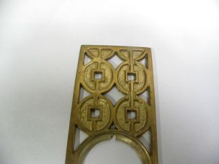 Vintage Modern Eames Era Retro Cast Brass Door Knob Back Plate Escutcheon (A15) 3