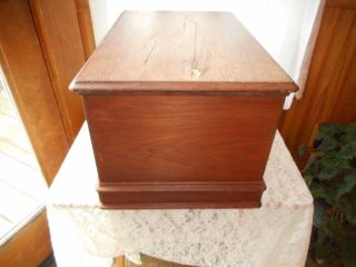 WILLCOX & GIBBS ANTIQUE TREADLE SEWING MACHINE WOOD COFFIN TOP 5